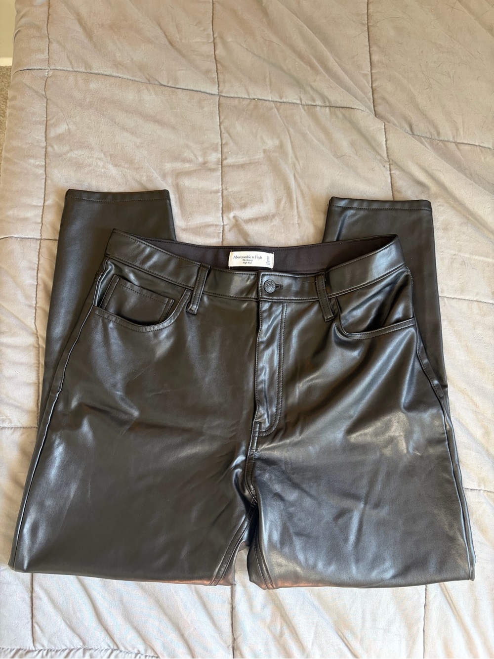 Abercrombie & Fitch Black Faux Leather Skinny Jeans